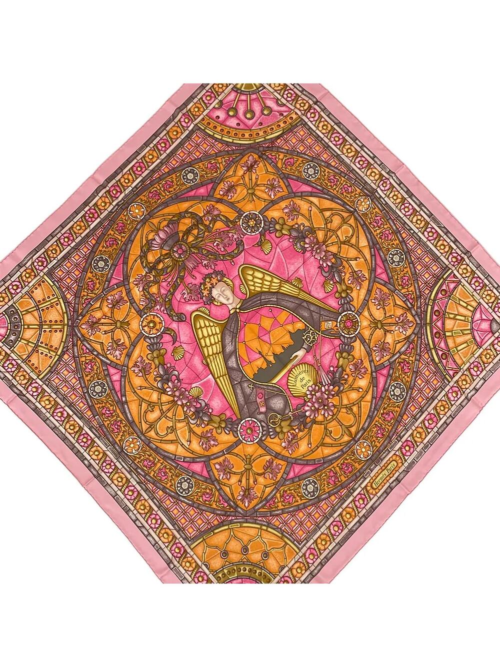 Hermes Carre 90 Pink Orange Multi Scarf #282906H61B